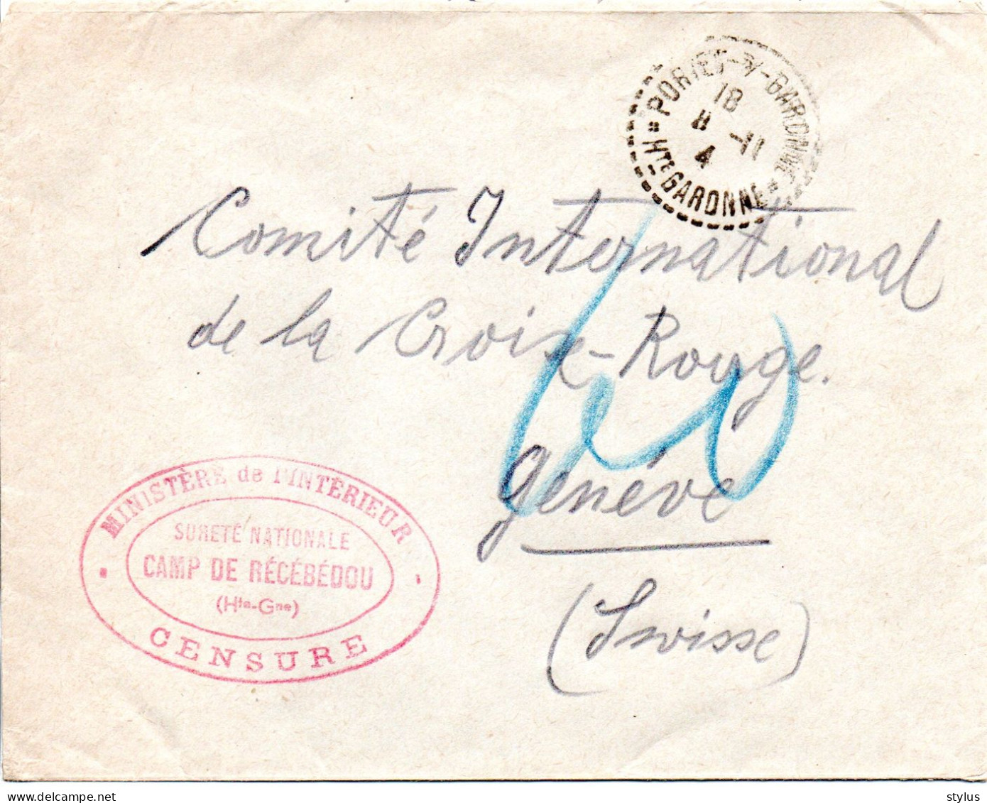 Lettre D'un Interné Civil Au Camp De Récébedou - 2. Weltkrieg 1939-1945