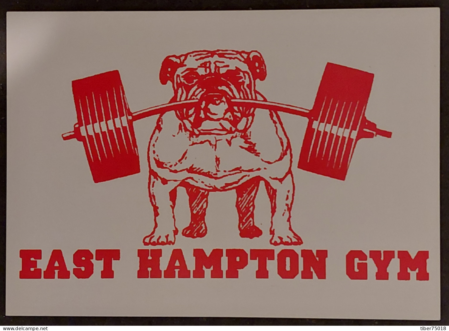 Carte Postale - East Hampton Gym (chien Bulldog Avec Des Haltères) - Publicité