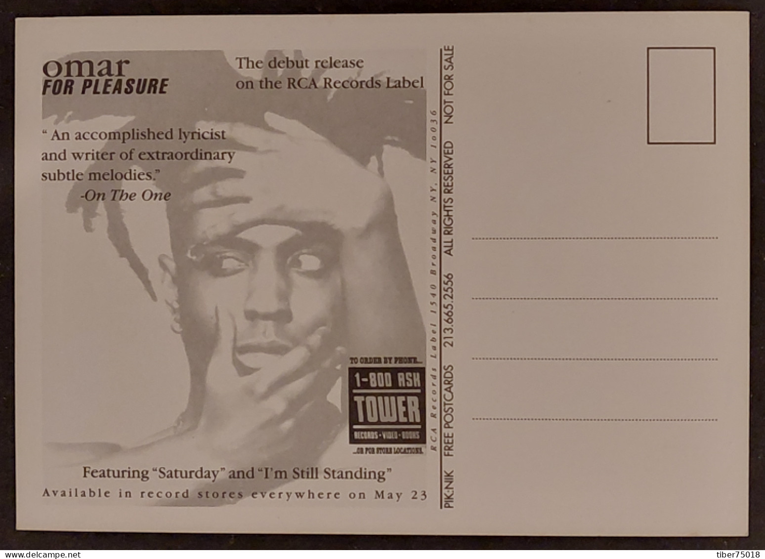 Carte Postale (Tower Records) Omar "For Pleasure" - Werbepostkarten
