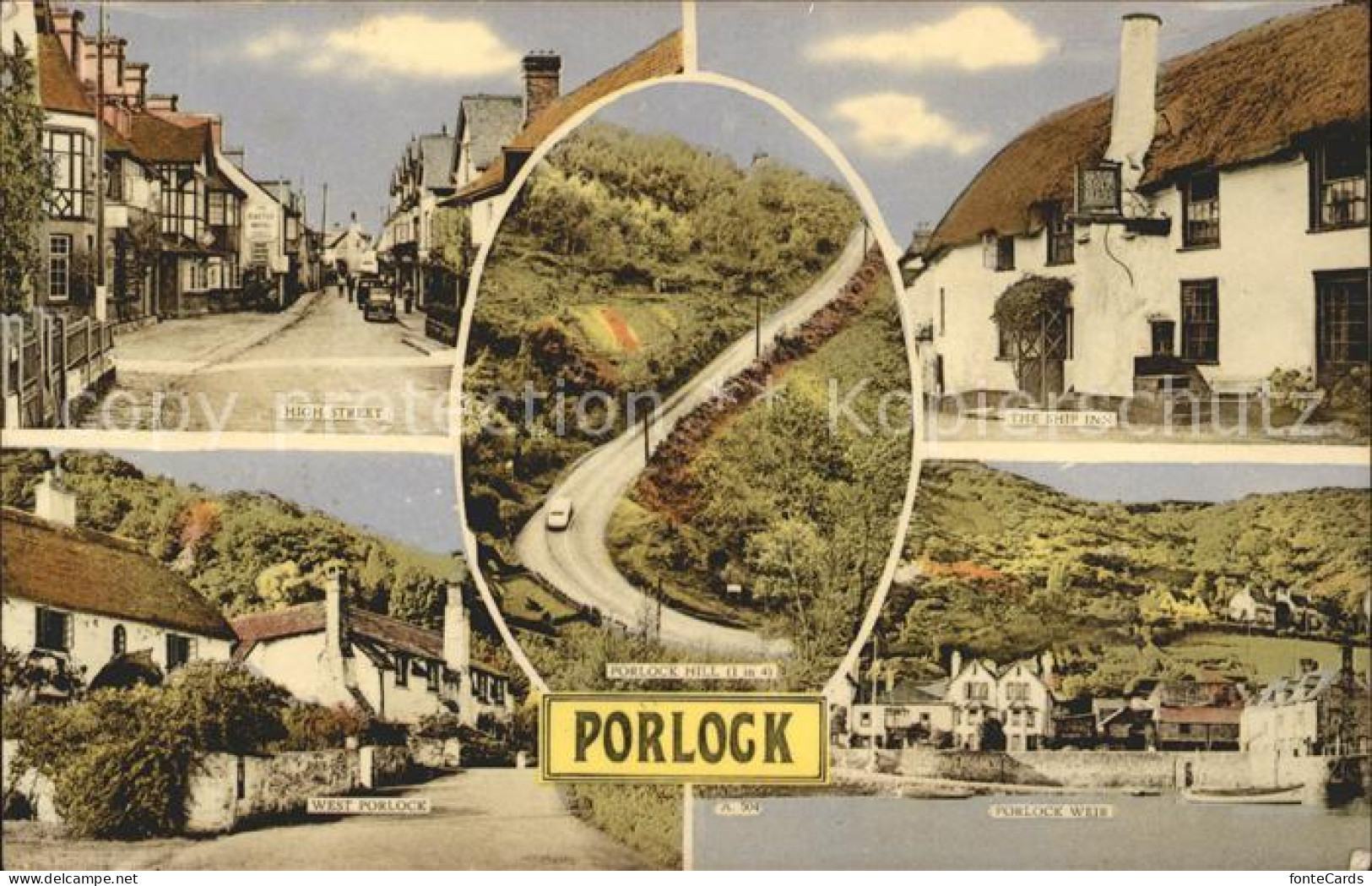 11751997 Porlock Weir Partial Views High Street Ship Inn Porlock Hill Porlock - Andere & Zonder Classificatie