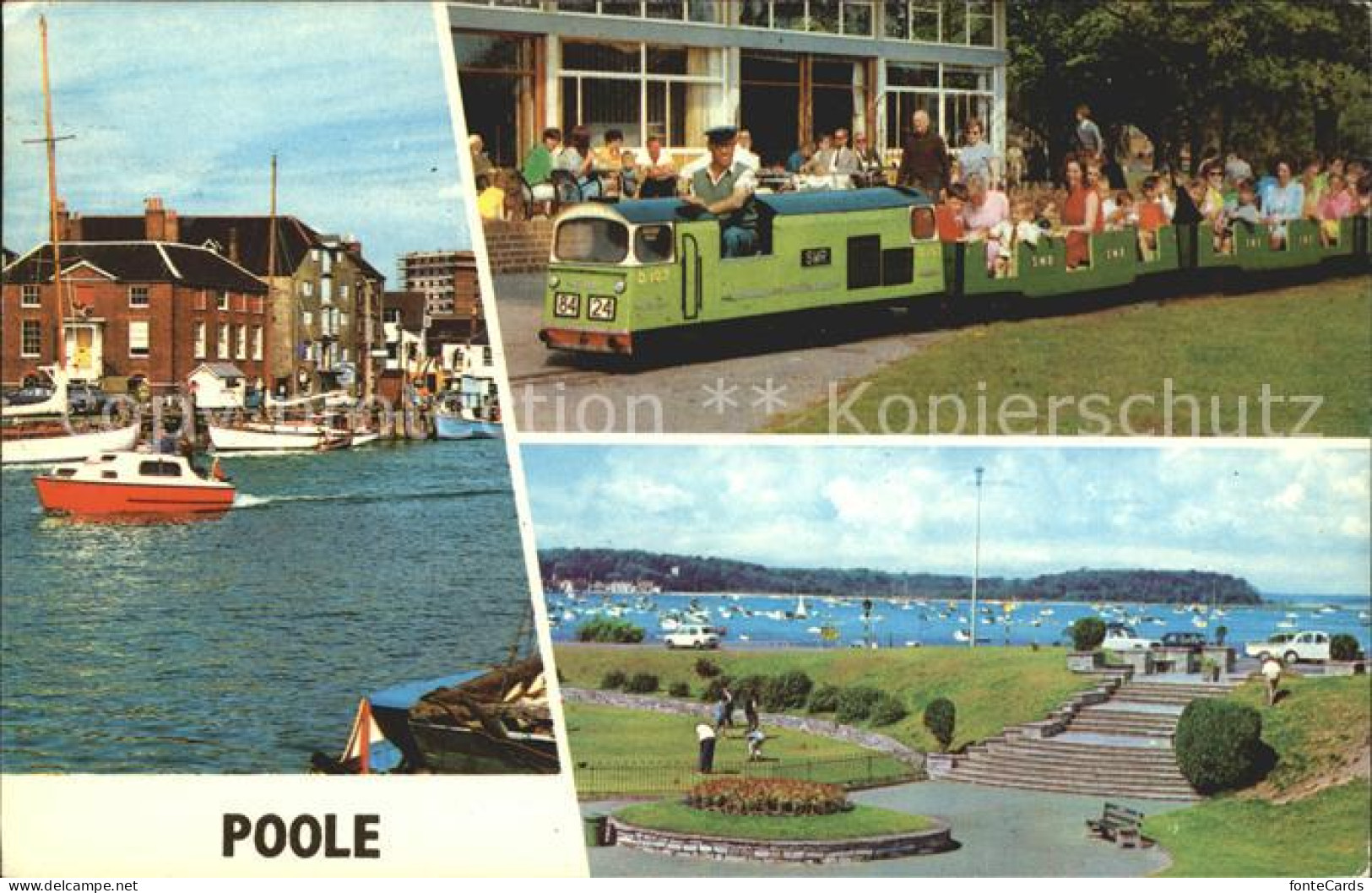 11751964 Poole Dorset Quay Sailing Boat Miniature Railway Harbour From Sandbanks - Autres & Non Classés