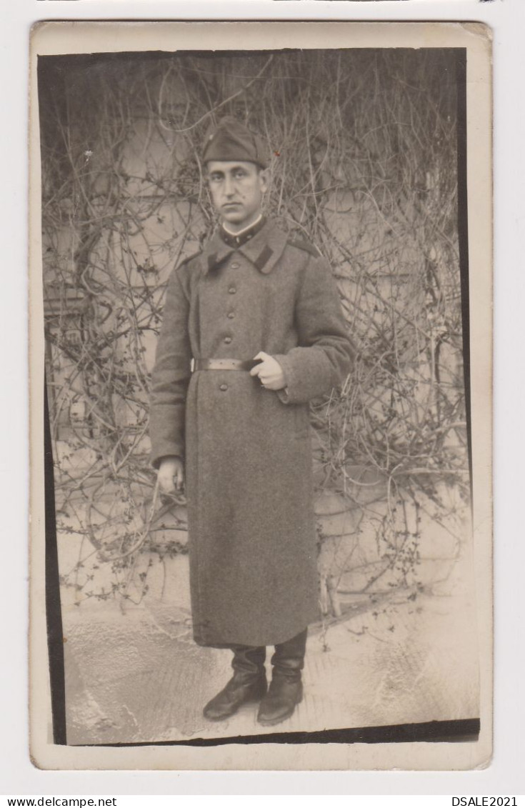 Ww2-1941 Bulgaria Bulgarian Military Soldier With Winter Uniform, Portrait, Vintage Orig Photo 8.7x14cm. (1140) - Oorlog, Militair