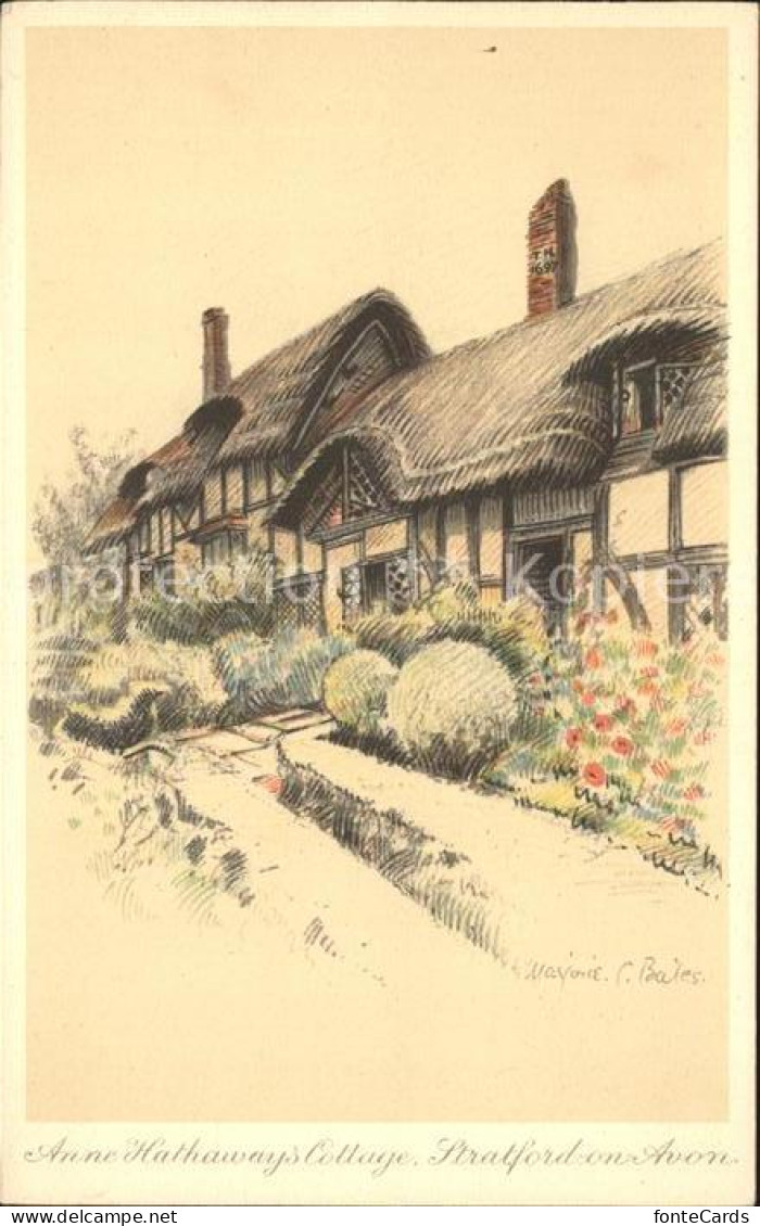 11751827 Stratford-on-Avon Anne Hathaways Cottage Kuenstlerkarte Stratford-on-Av - Sonstige & Ohne Zuordnung
