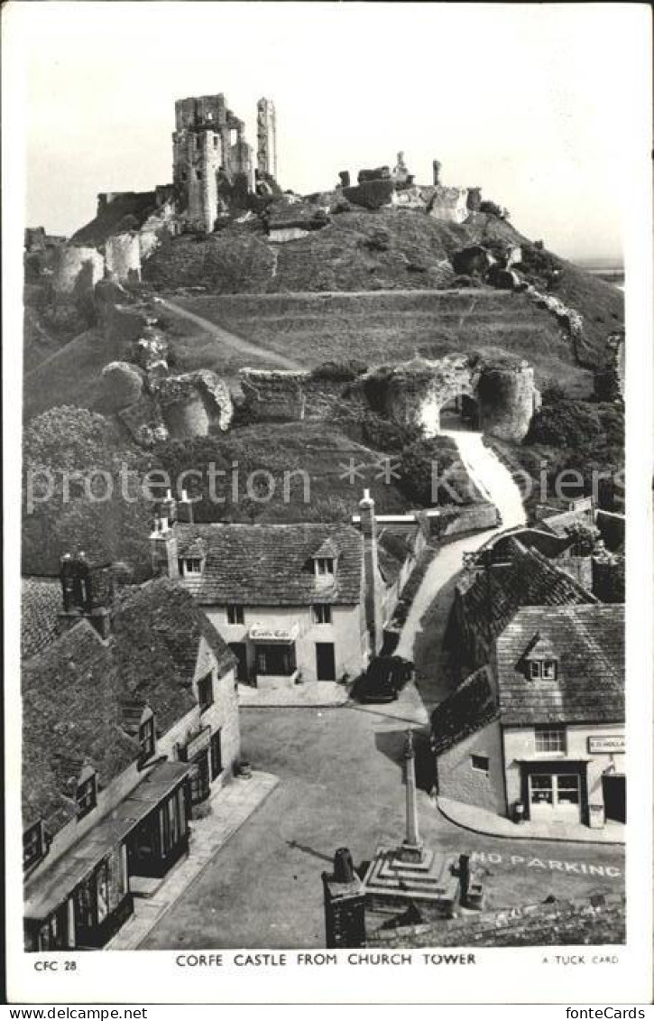 11751816 Corfe Dorset Castle View From Church Tower Tuck's Post Card Purbeck - Altri & Non Classificati