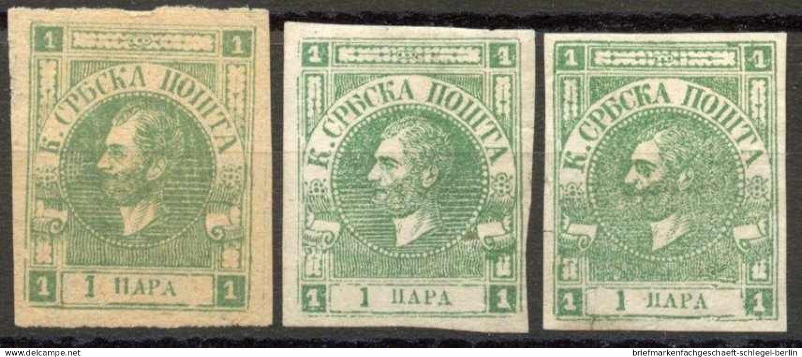 Serbien, 1868, 9 B B, Ungebraucht - Serbia