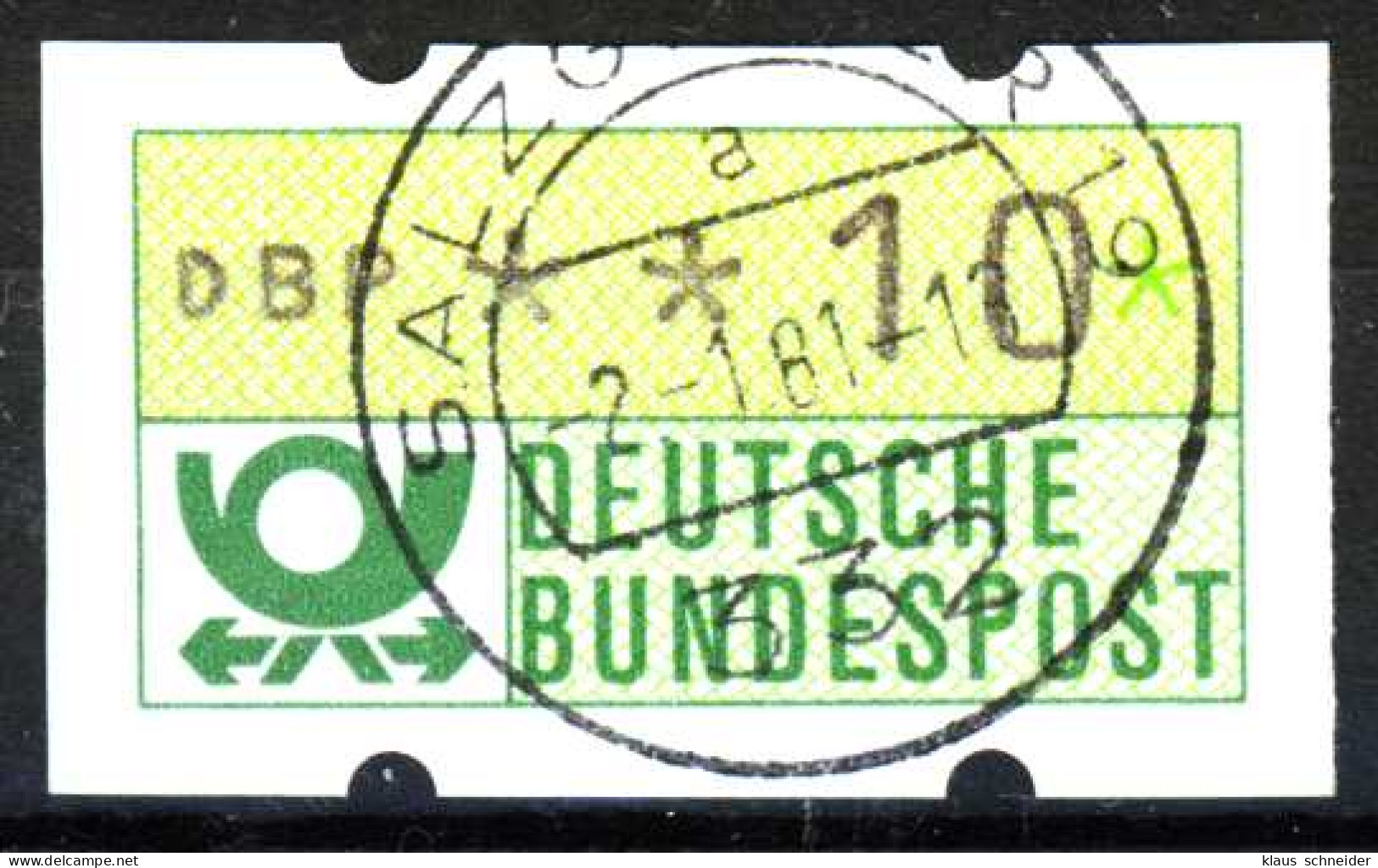 BRD ATM 1981 Nr 1-1-010 Zentrisch Gestempelt X26F032 - Automatenmarken [ATM]