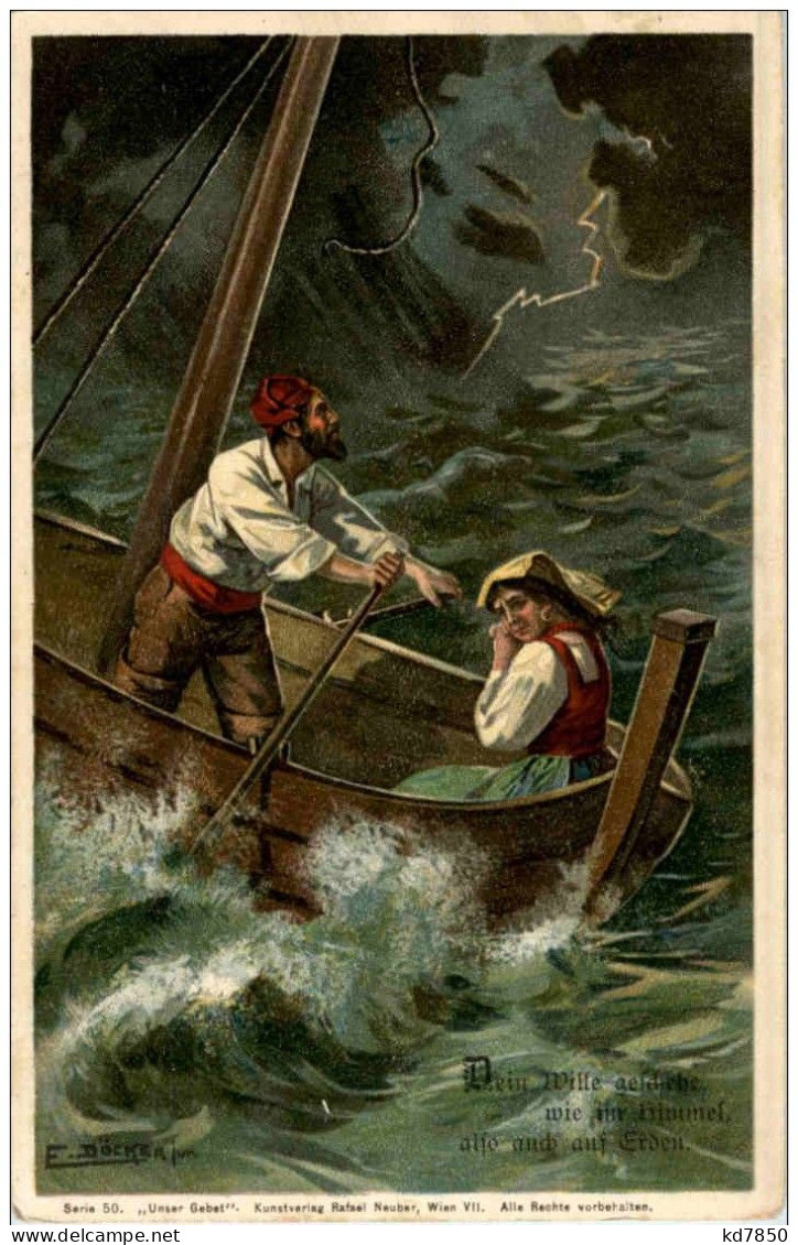 Segelboot Künstlerkarte E. Döcker - Doecker, E.