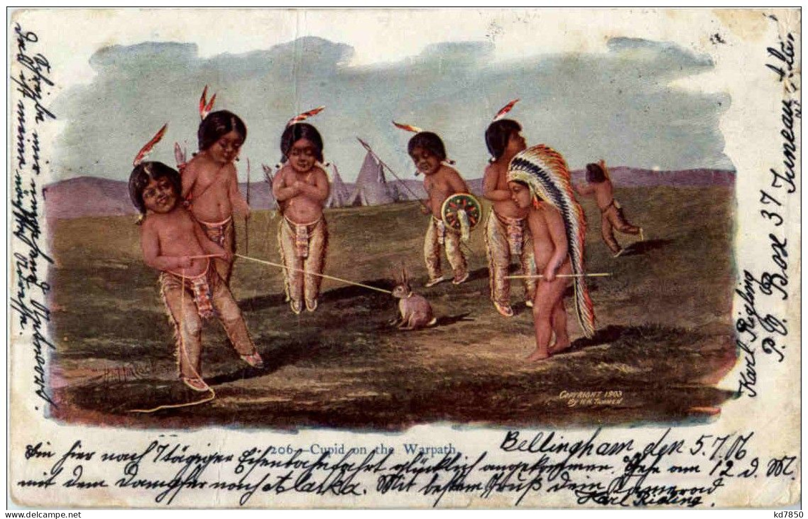 Indianer - Prägekarte - Indiaans (Noord-Amerikaans)