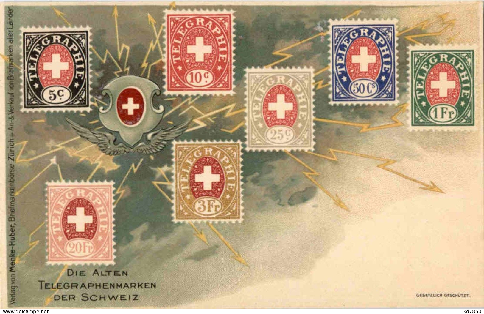 Die Alten Telegraphenmarken Der Schweiz - Litho - Briefmarken (Abbildungen)