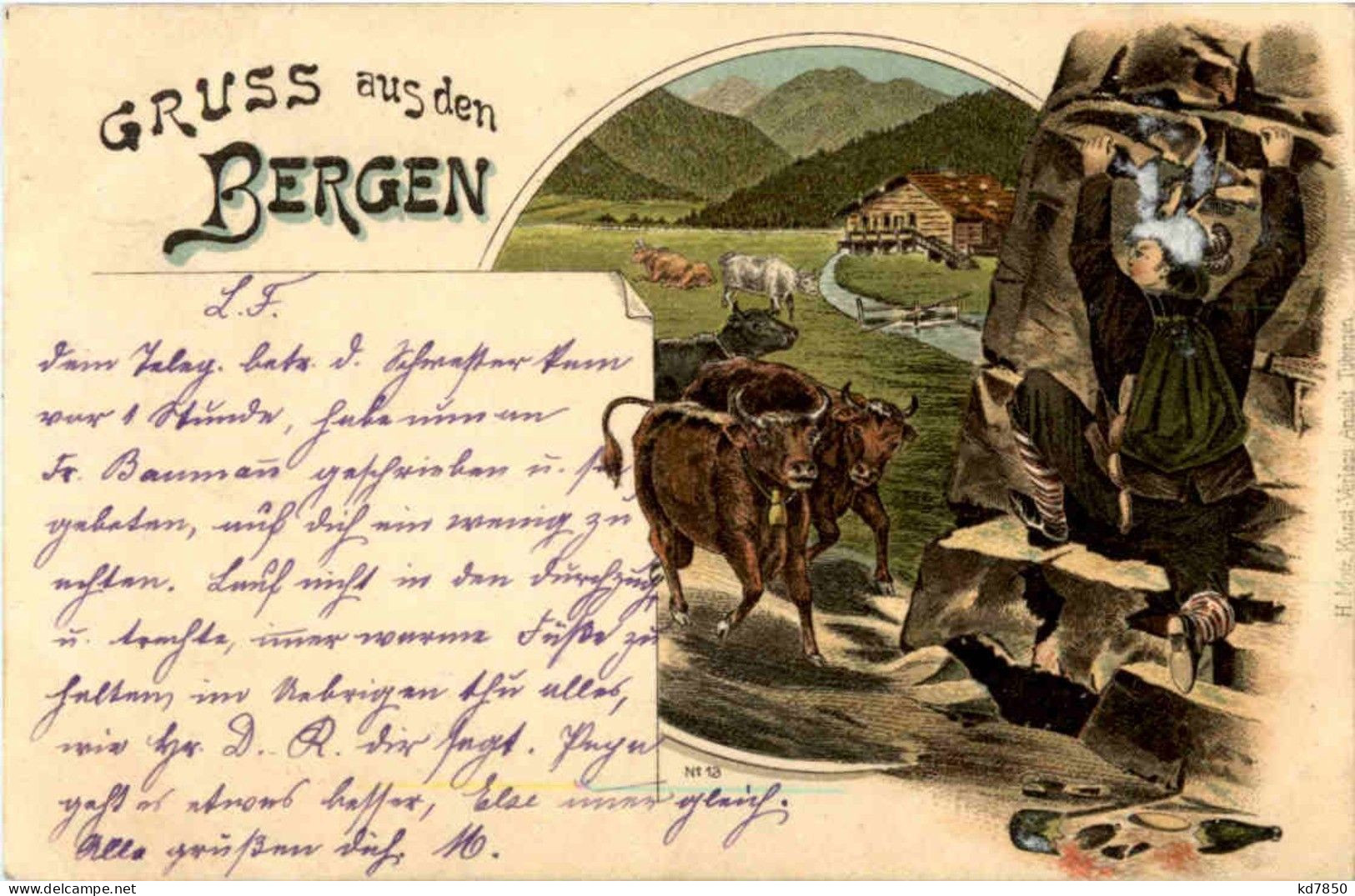 Gruss Aus Den Bergen - Litho - Greetings From...