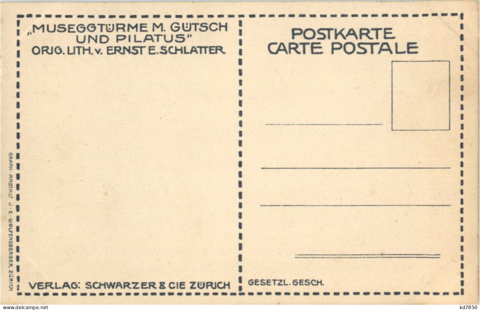 Luzern - Museggtürme - Künstlerkarte Ernst E. Schlatterl - Lucerne