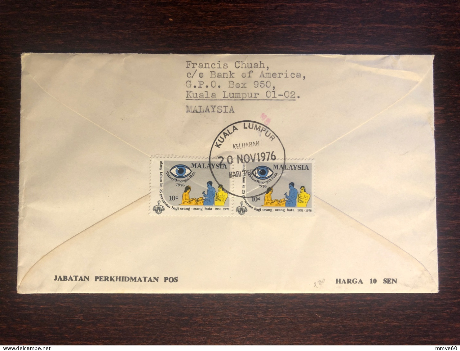 MALAYSIA  FDC COVER 1976 YEAR BLINDNESS BLIND BRAILLE HEALTH MEDICINE STAMPS - Maleisië (1964-...)
