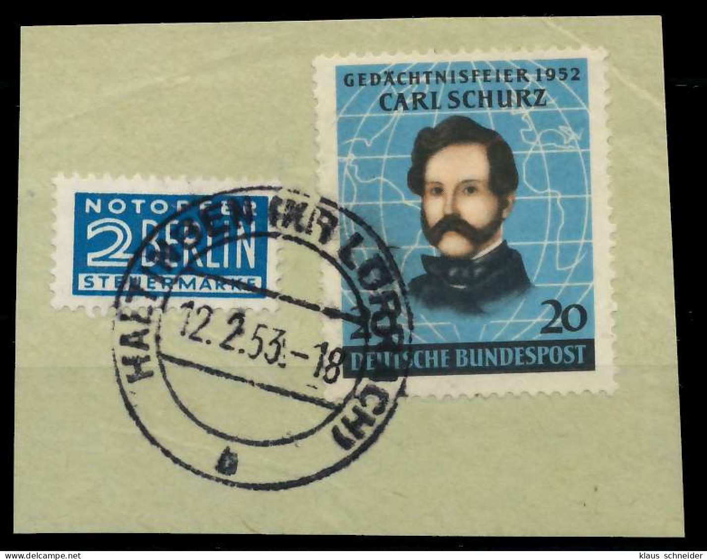 BRD 1952 Nr 155 Zentrisch Gestempelt Briefstück X89C5CA - Used Stamps