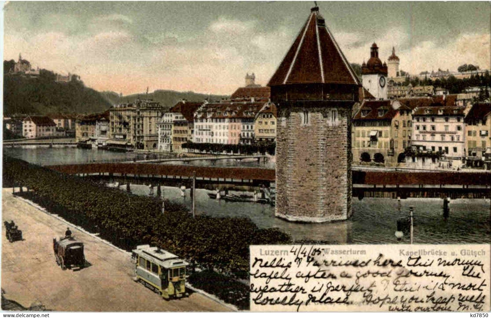 Luzern - Wasserturm Mit Tram - Lucerne