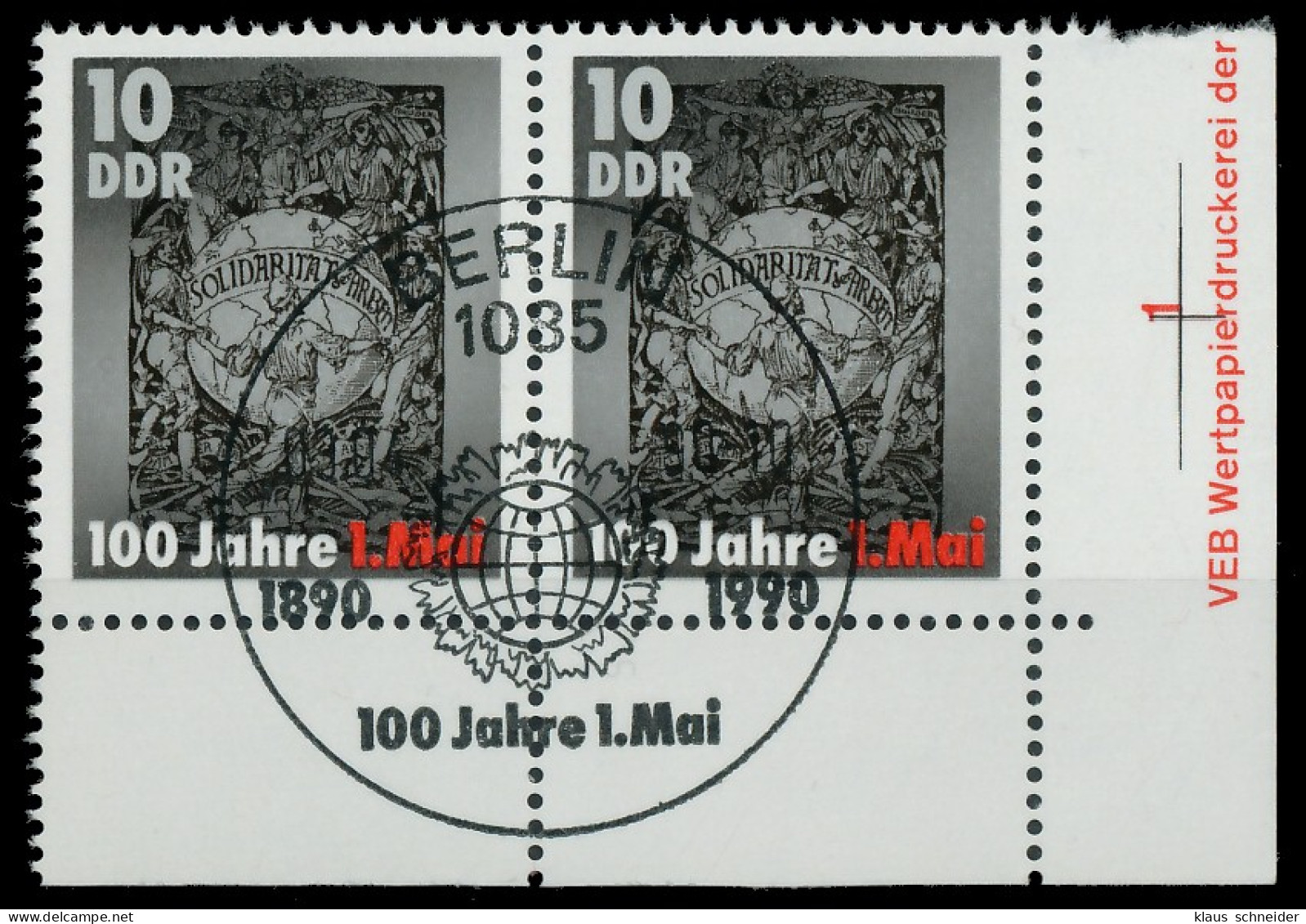 DDR 1990 Nr 3322 ESST Zentrisch Gestempelt WAAGR PAAR ECKE-U X04B47A - Oblitérés