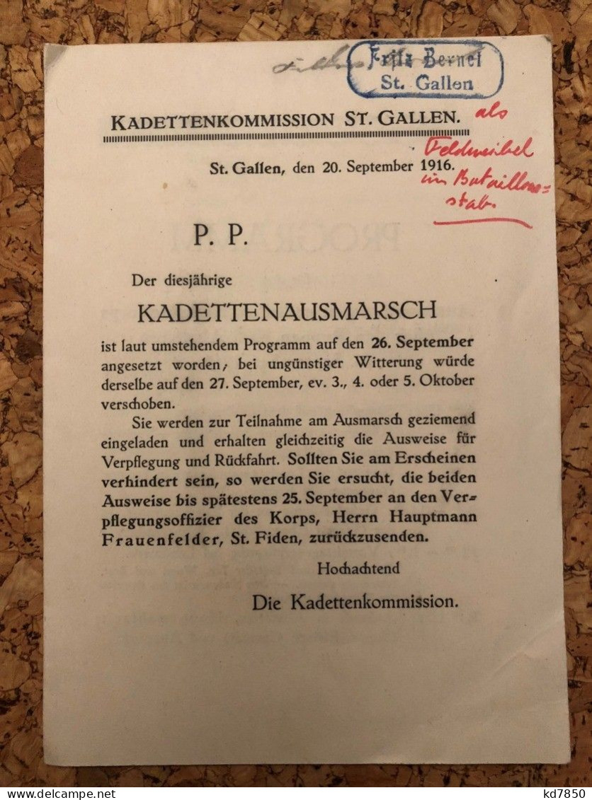 Kadettenkommission St. Gallen 1916 - St. Gallen