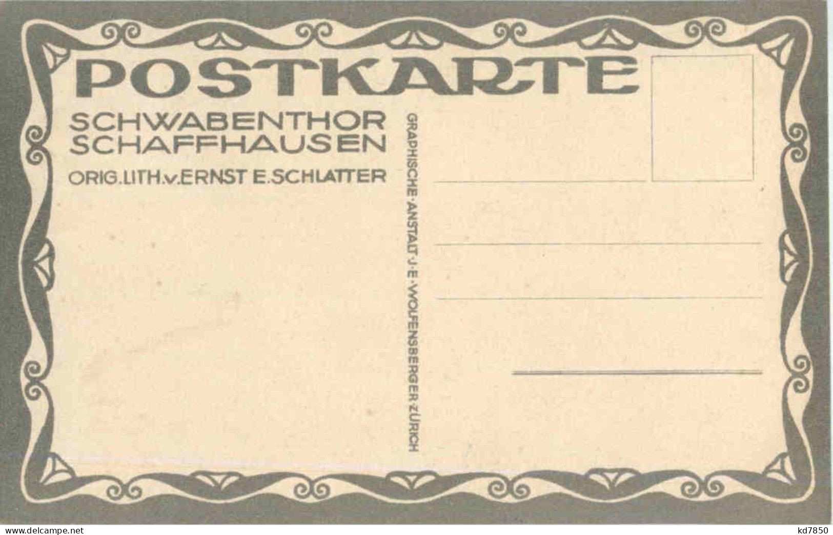 Schaffhausen - Schwabenthor - Künstlerkarte E. Schlatter - Schaffhouse