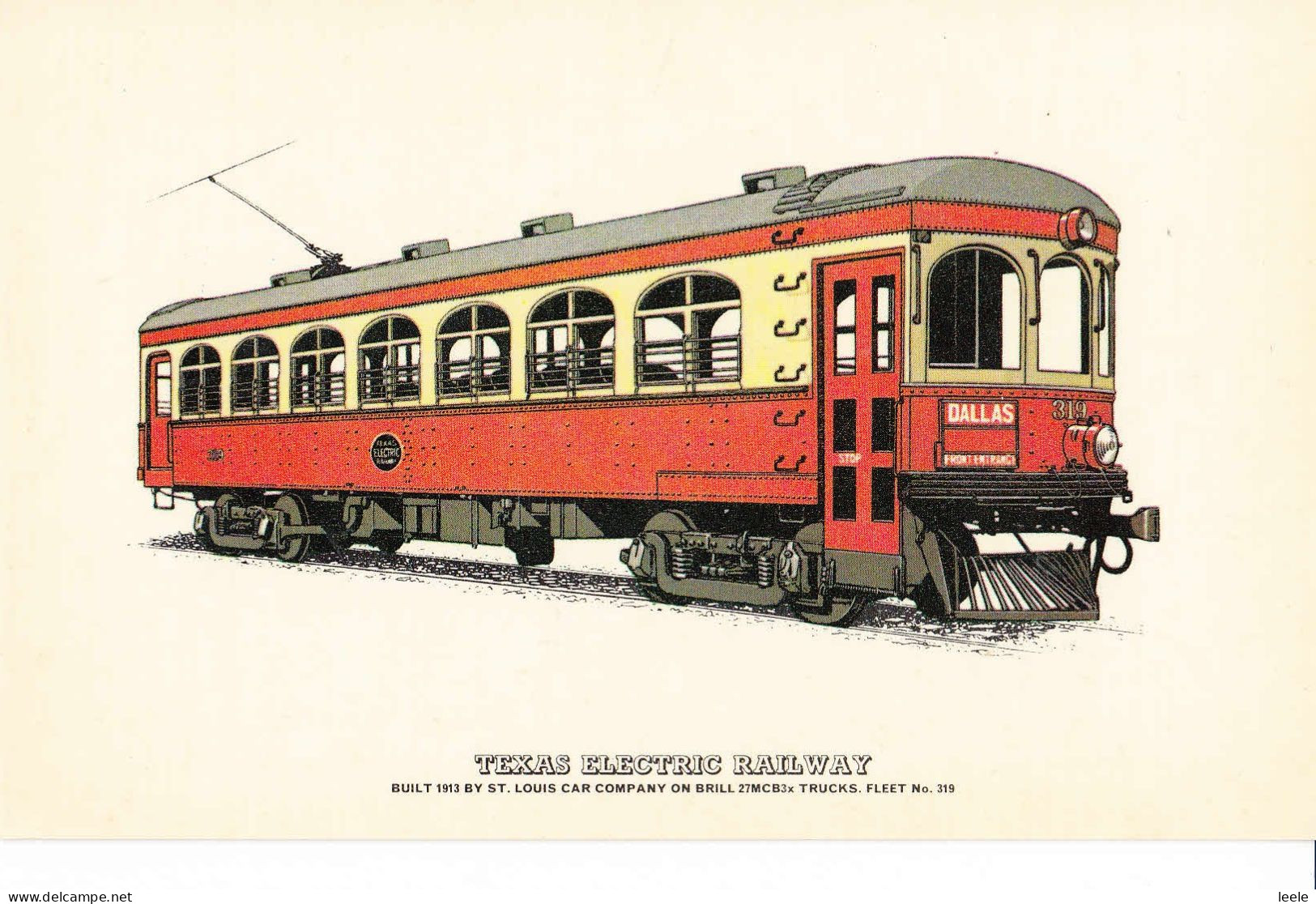 F93. Postcard. Texas Electric Railway. - Tramways