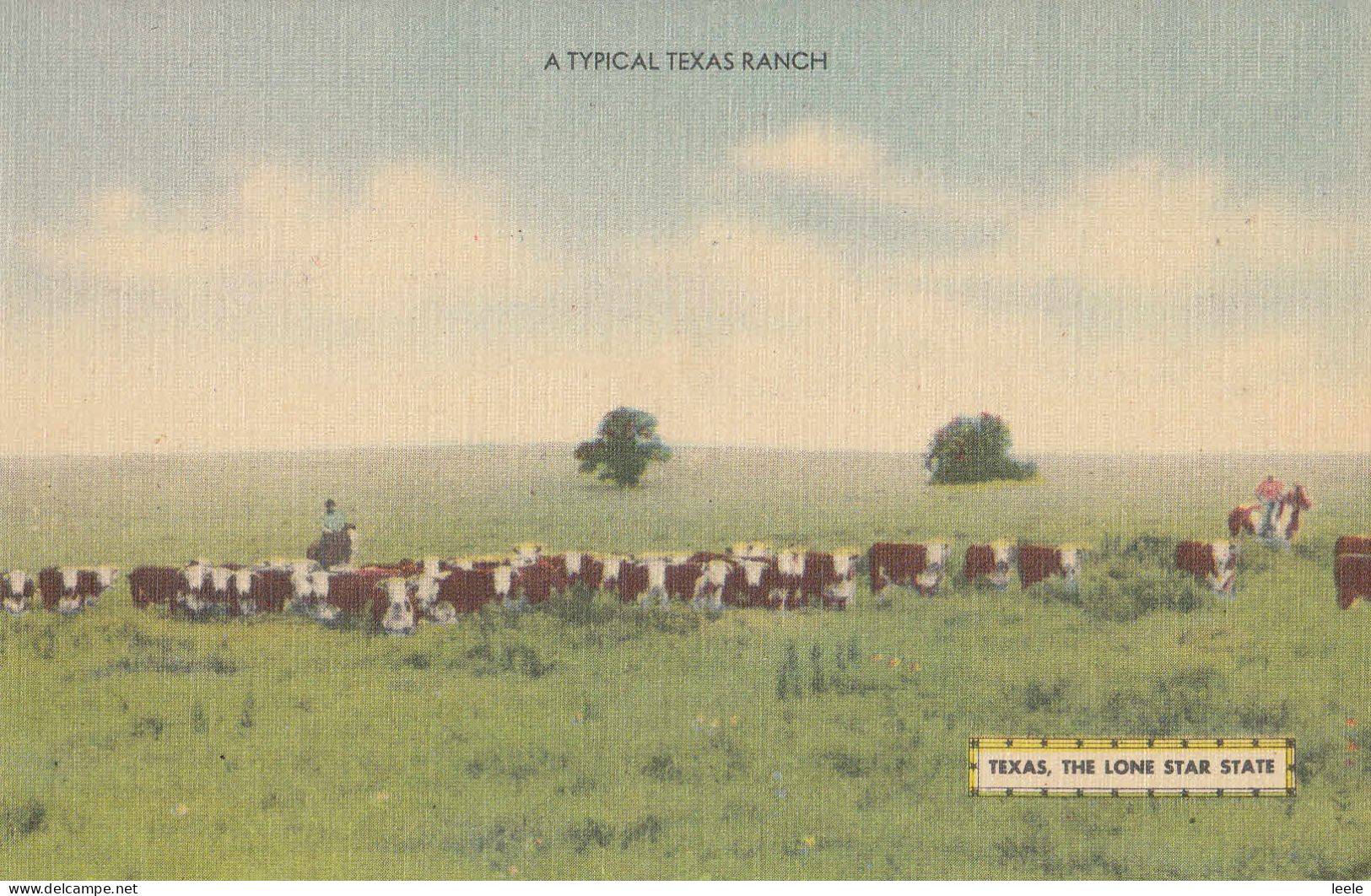 F74.Vintage US Linen Postcard. A Typical Texas Ranch. - Andere & Zonder Classificatie