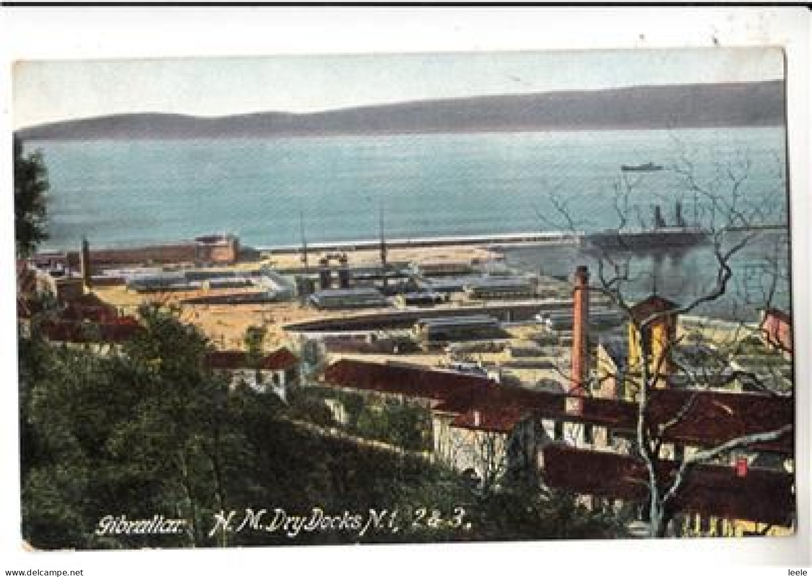 F16.  Vintage Postcard. Gibraltar. H.M. Drydocks. N1,2 And 3. - Gibilterra