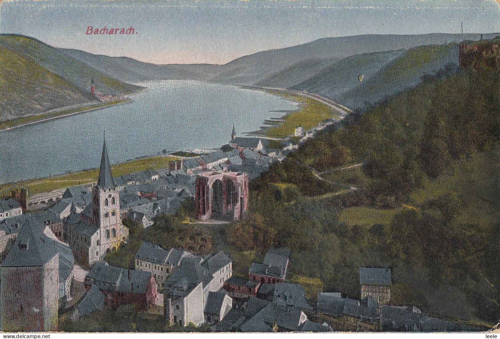 F09. Vintage Postcard. German Village Of Bacharach - Bacharach