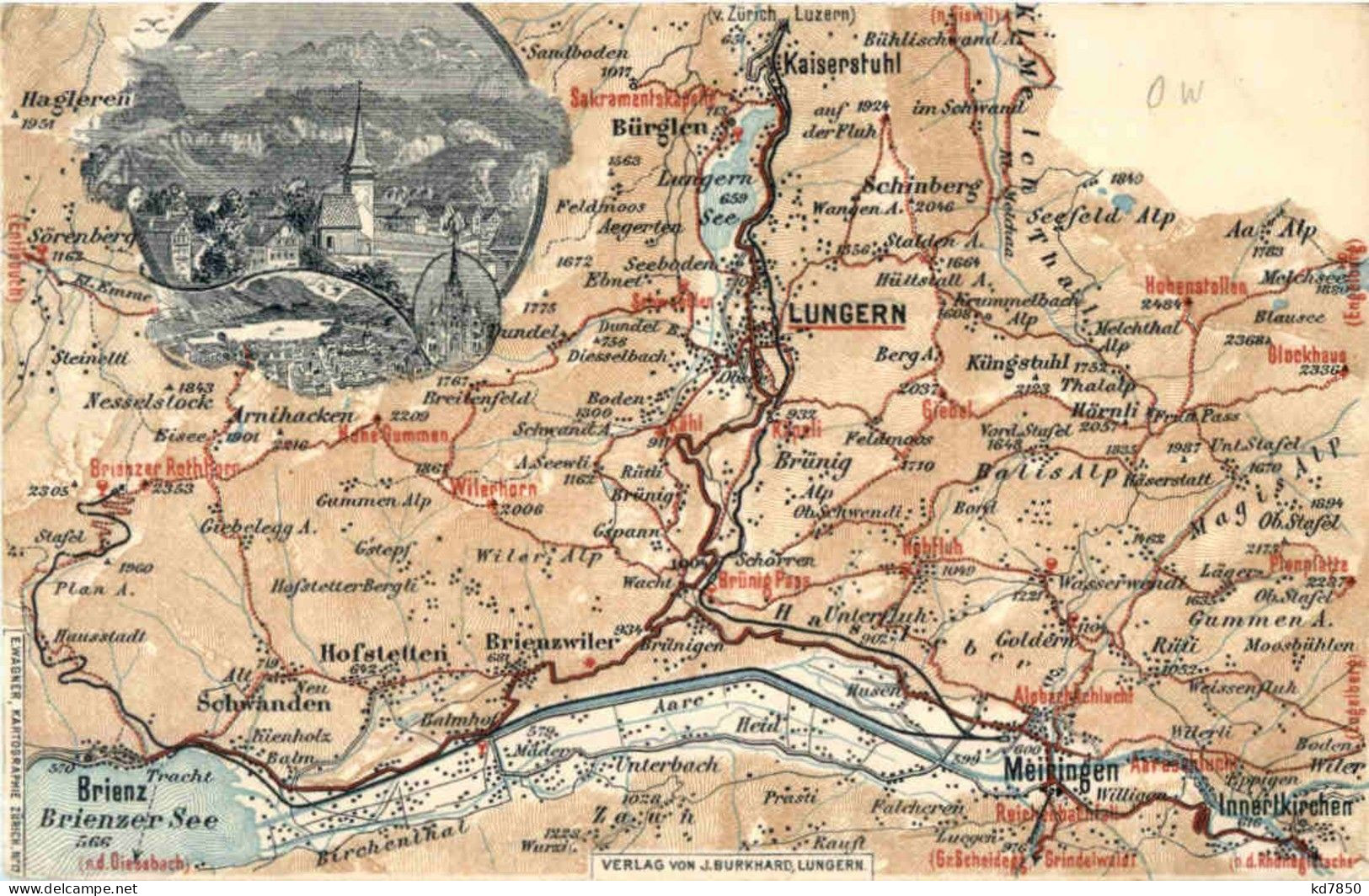 Lungern - Landkarte Map - Lungern