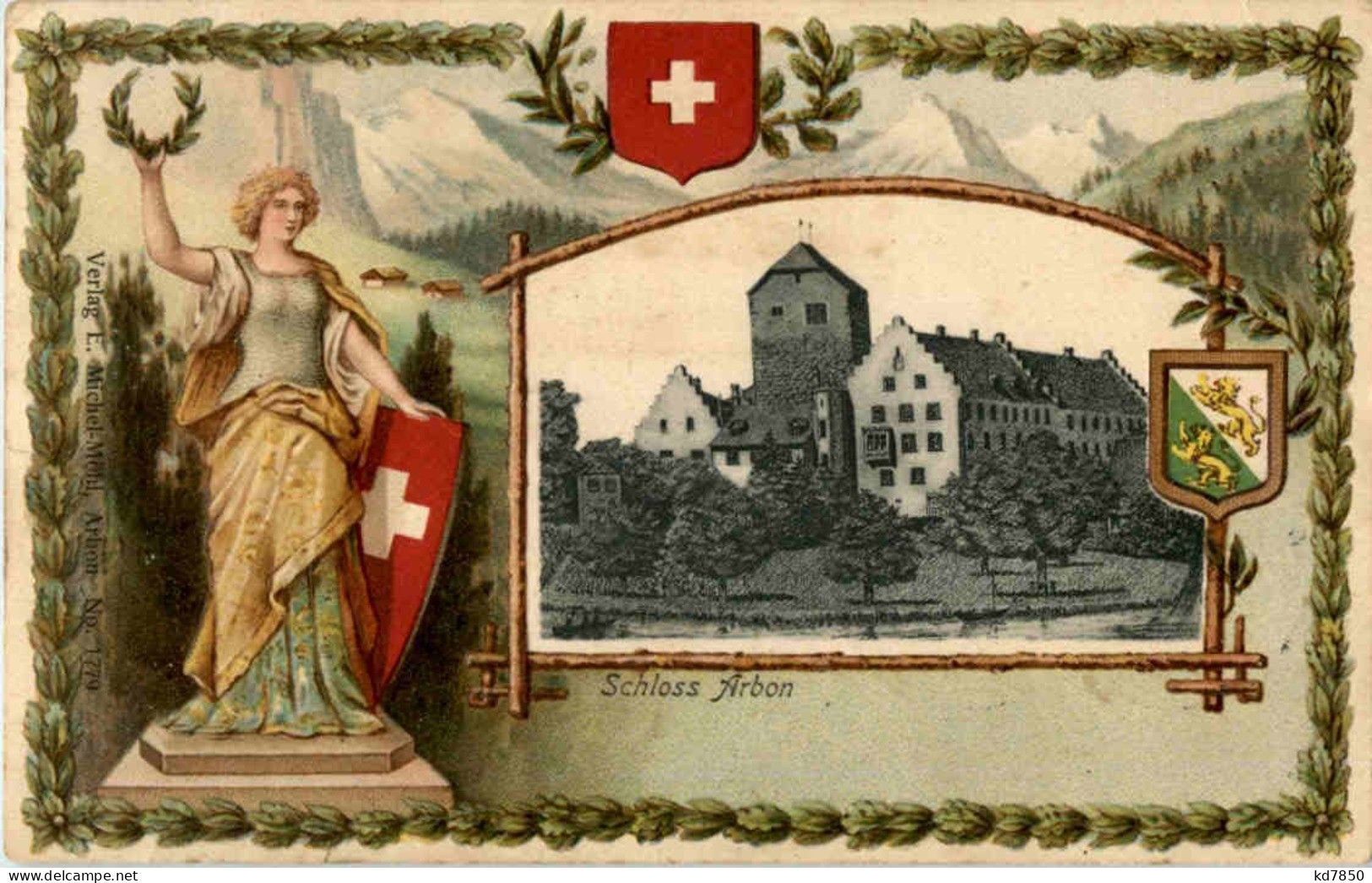 Schloss Arbon - Prägekarte - Arbon