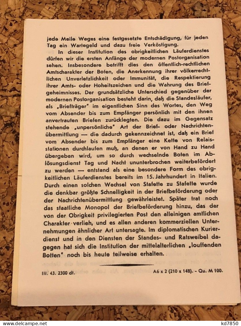 Der Standesläufer Von Unterwalden Mit Erklärungsschreiben Von Der Post - Autres & Non Classés
