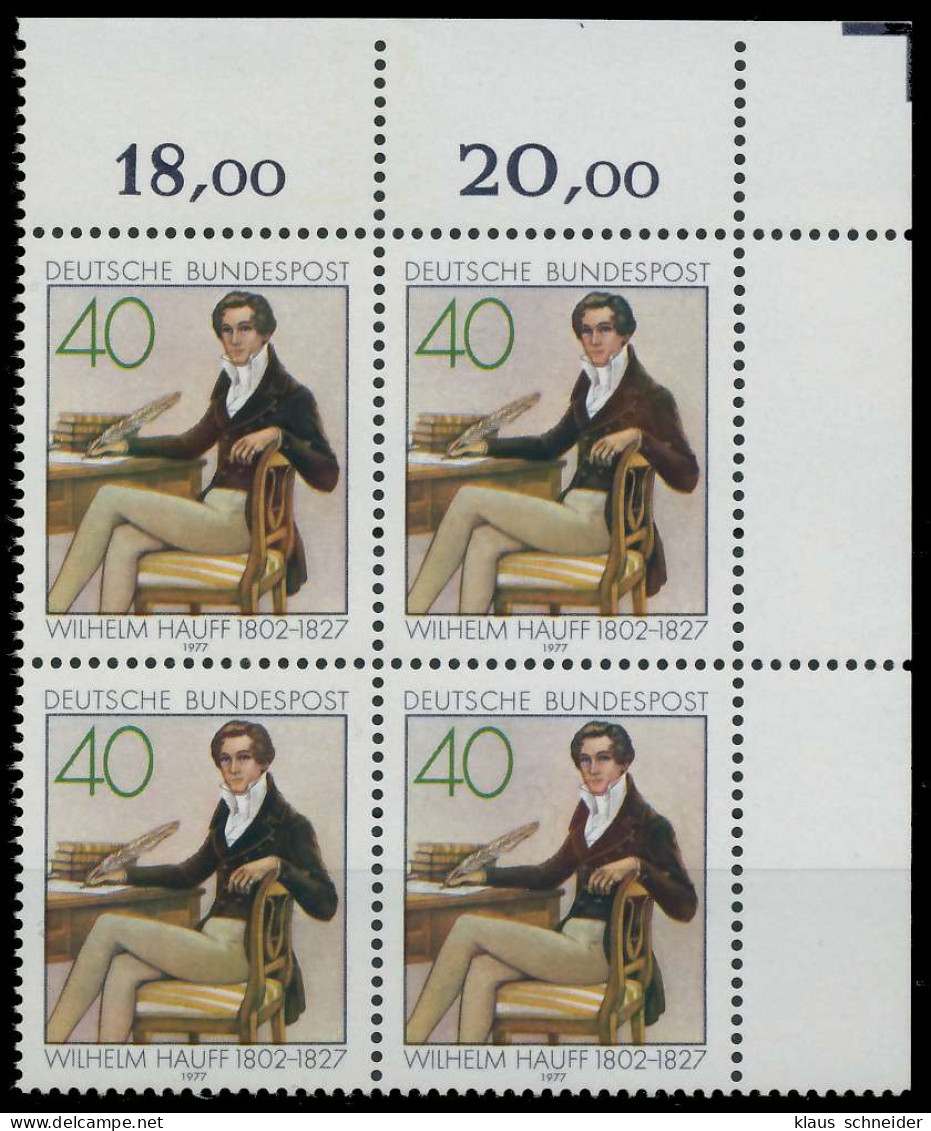 BRD BUND 1977 Nr 954 Postfrisch VIERERBLOCK ECKE-ORE X600652 - Unused Stamps