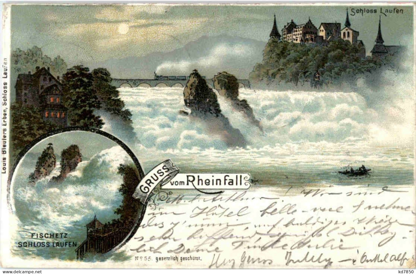 Gruss Vom Rheinfall - Litho - Neuhausen Am Rheinfall