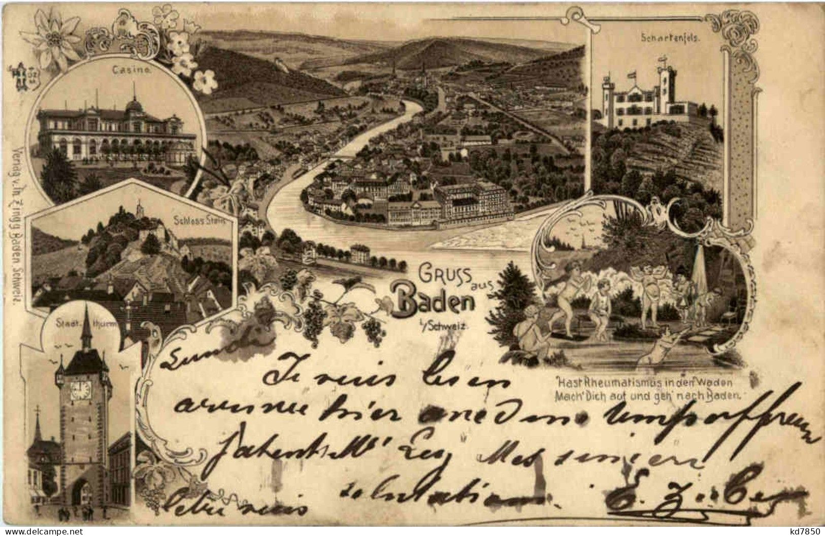 Gruss Aus Baden - Litho 1896 - Baden