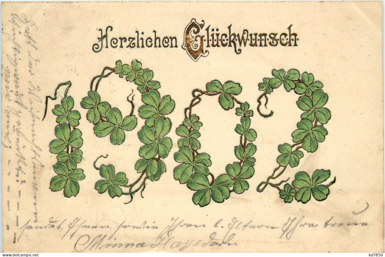 Neujahr - Jahreszahl 1902 - Prägekarte - Nouvel An