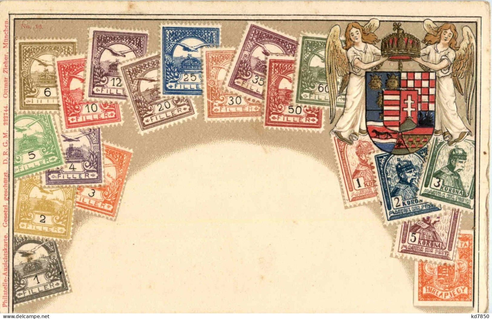 Hungary - Briefmarken - Stamps - Prägekarte - Briefmarken (Abbildungen)