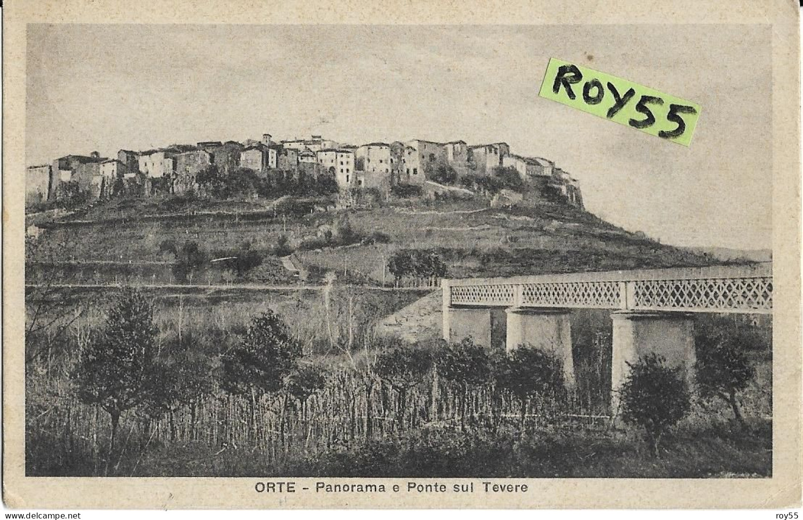 Lazio-viterbo-orte Veduta Panorama Orte Veduta Ponte Sul Tevere Anni 30 - Otros & Sin Clasificación