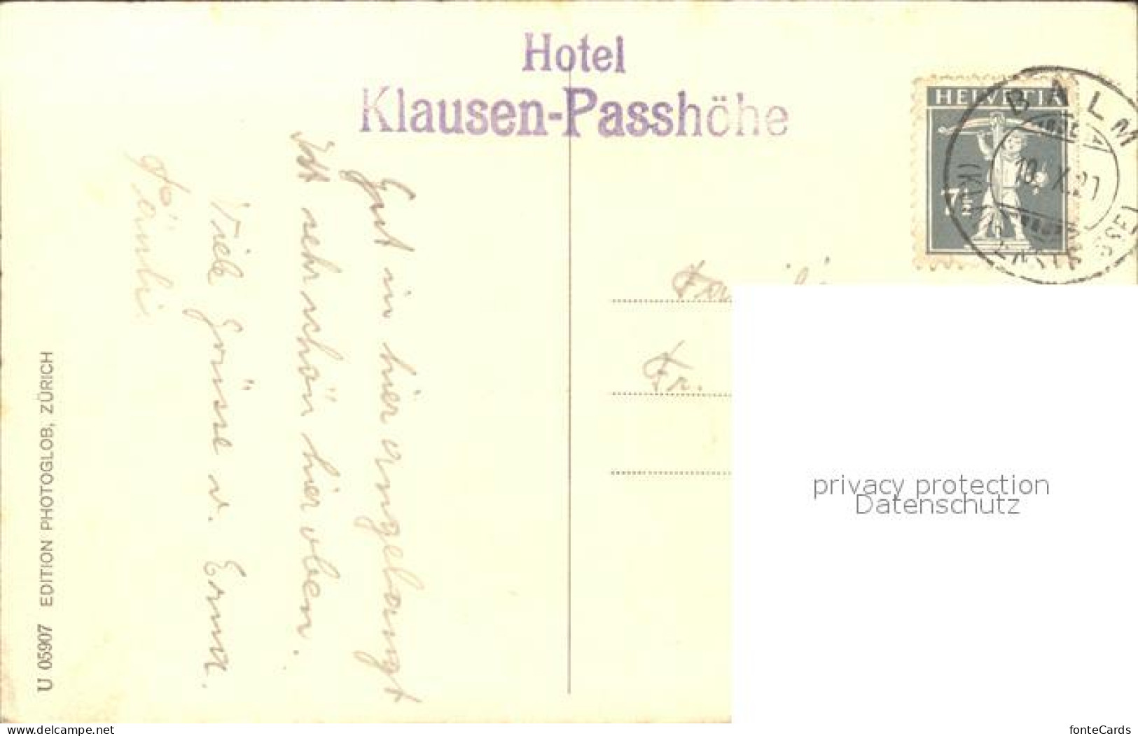 11751150 Klausenstrasse Mit Hotel Klausen Passhoehe Kammlistock Und Scheerhorn K - Sonstige & Ohne Zuordnung