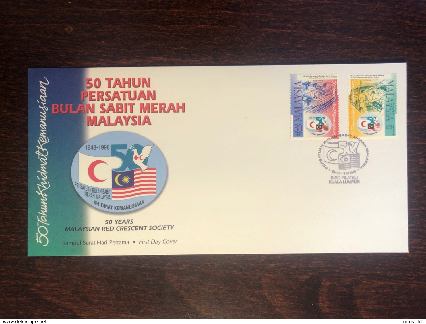 MALAYSIA  FDC COVER 1998 YEAR RED CROSS RED CRESCENT HEALTH MEDICINE STAMPS - Malasia (1964-...)
