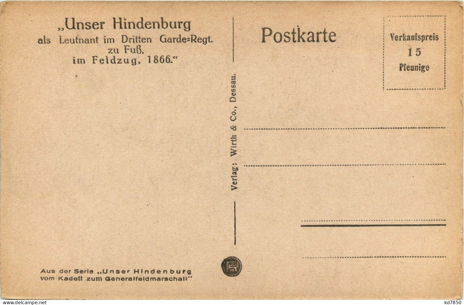 Von Hindenburg 1866 - Politische Und Militärische Männer