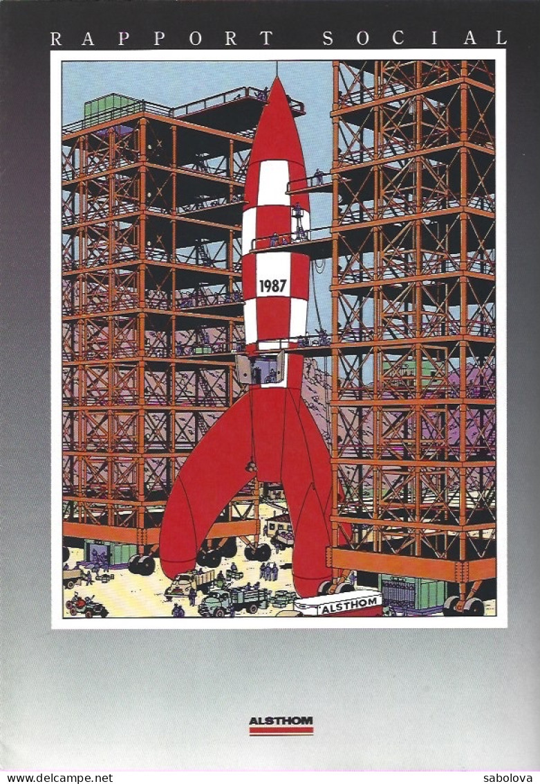 Alsthom Rapport Social 1987 Tintin. Dépliant Sur 4 Pages - Advertisement