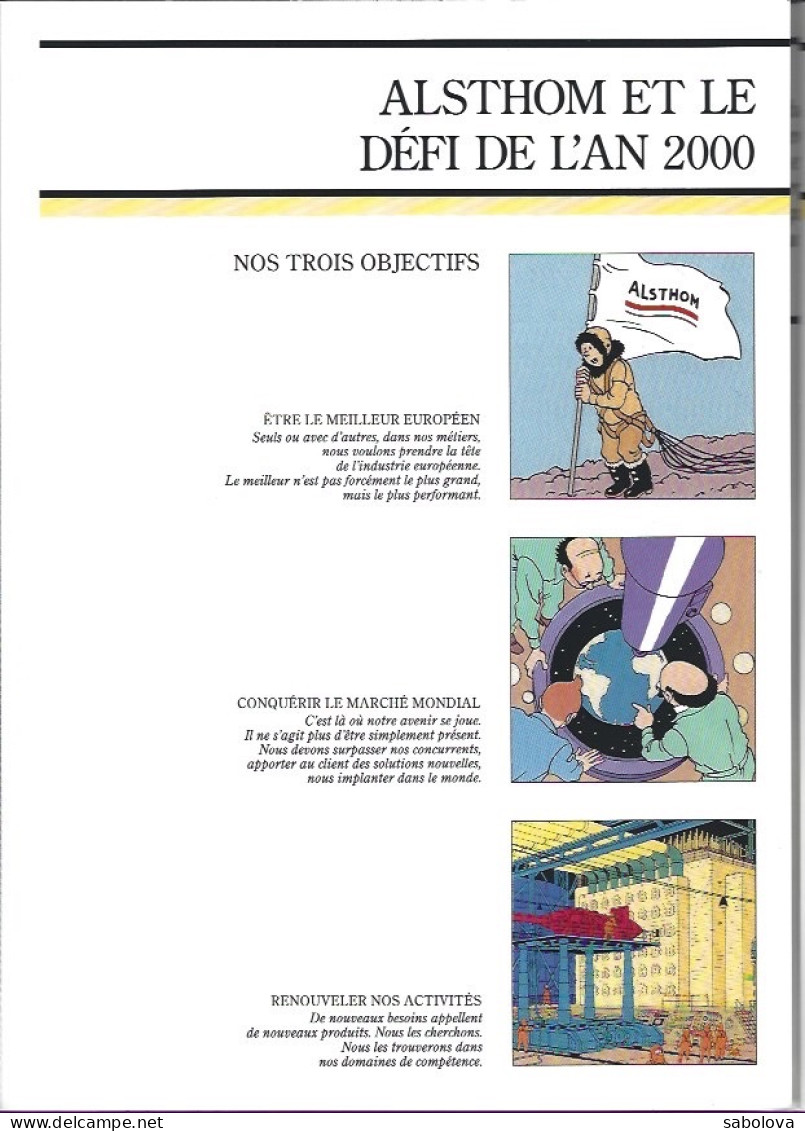 Alsthom Rapport Social 1987 Tintin. Dépliant Sur 4 Pages - Objets Publicitaires