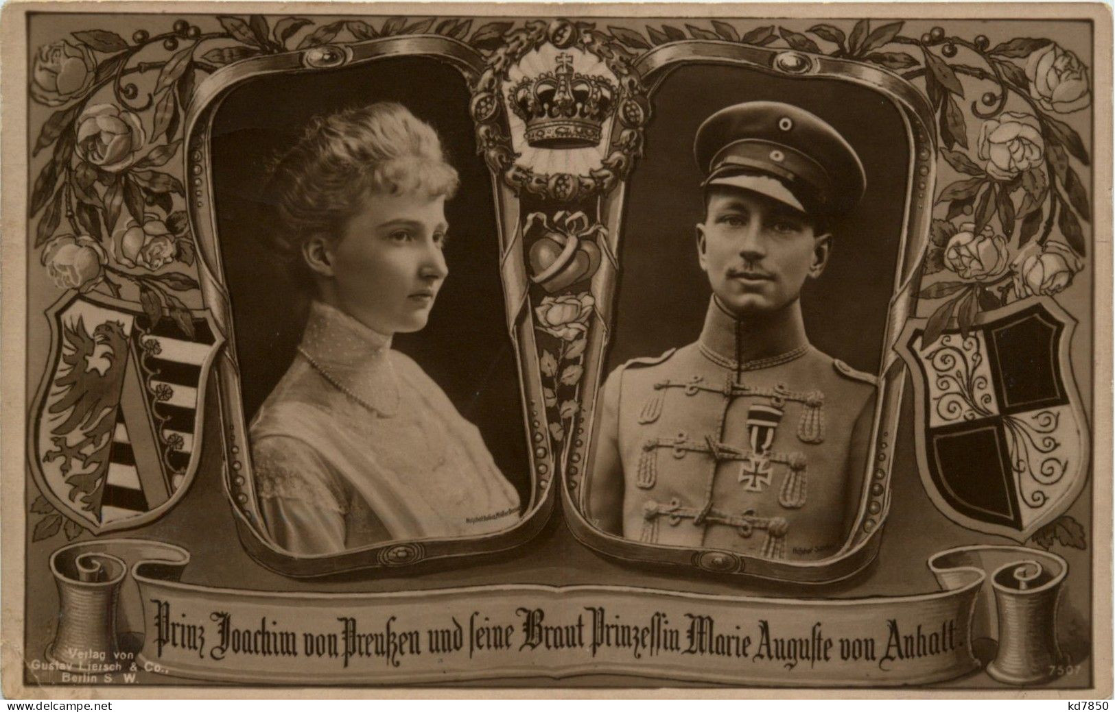 Prinz Joachim Von Preussen Und Braut - Familles Royales