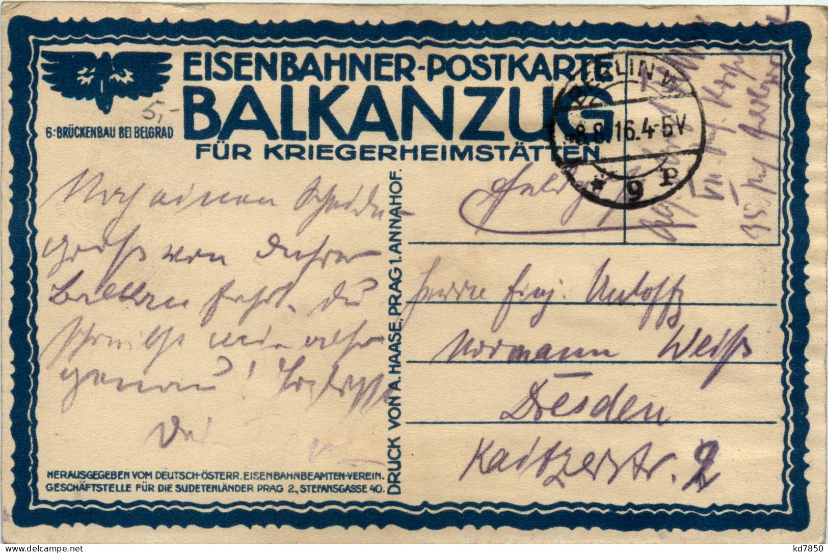 Brückenbau Bei Belgrad - Eisenbahner Postkarte - Servië