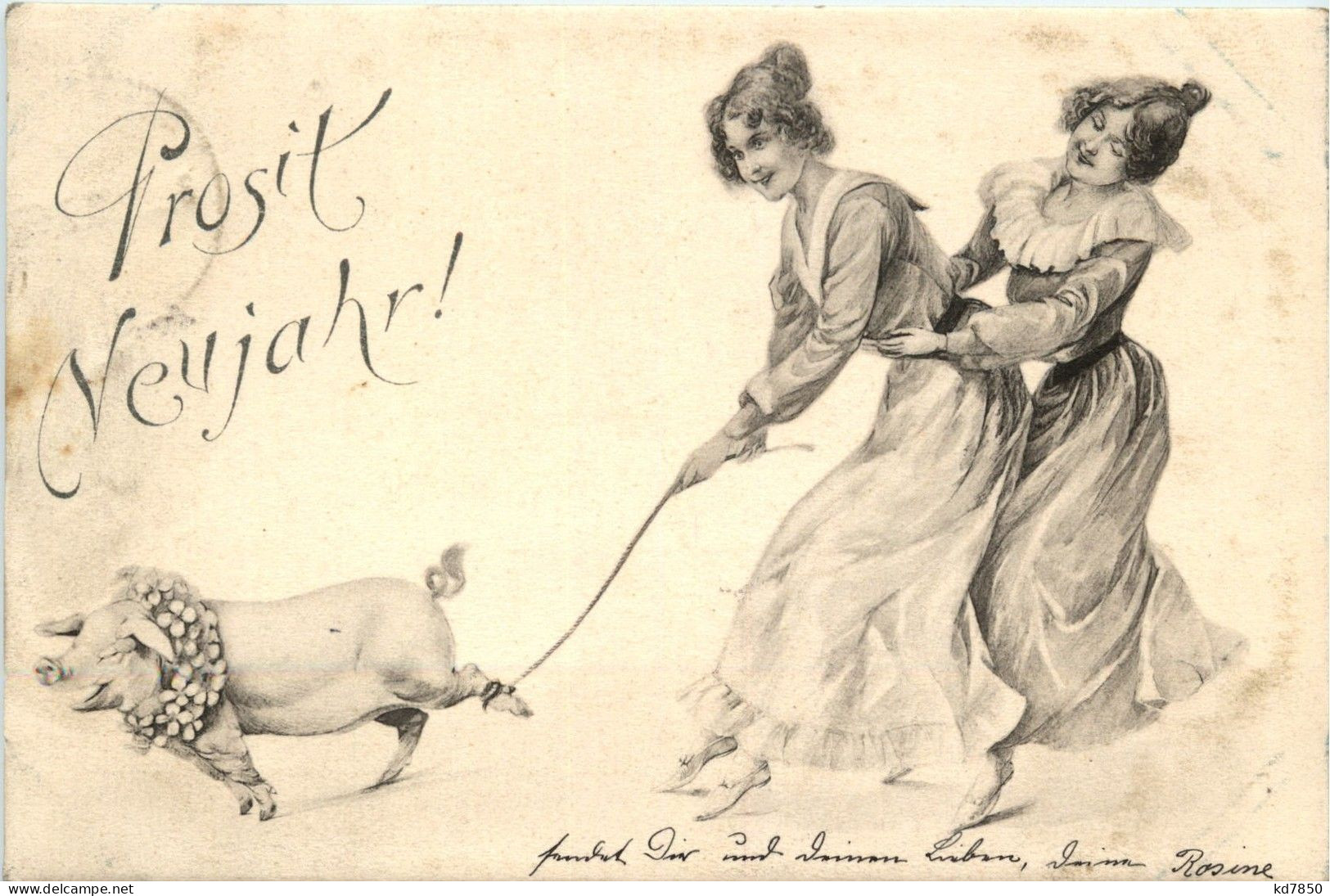Prosit Neujahr - Frauen Schwein - Neujahr