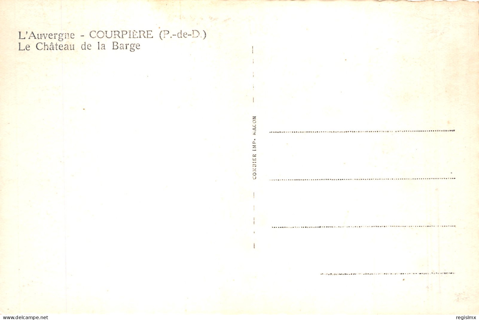 63-COURPIERE LE CHATEAU DE LA BARGE-N°2133-D/0351 - Courpiere