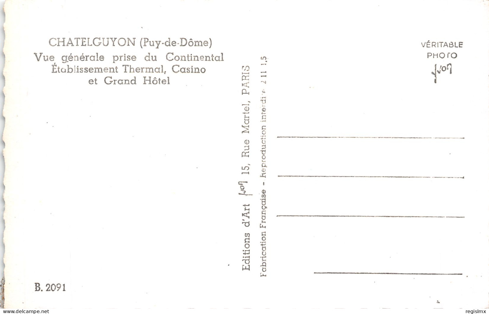 63-CHATEL GUYON-N°2133-D/0257 - Châtel-Guyon