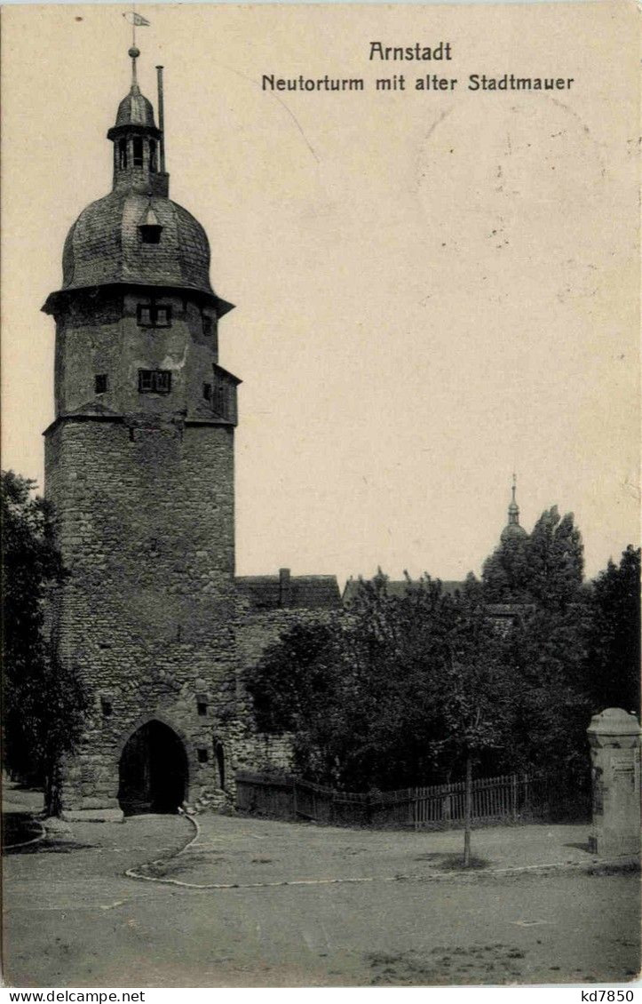 Arnstadt/Thür. - Neutorturm Mit Alter Stadtmauer - Arnstadt