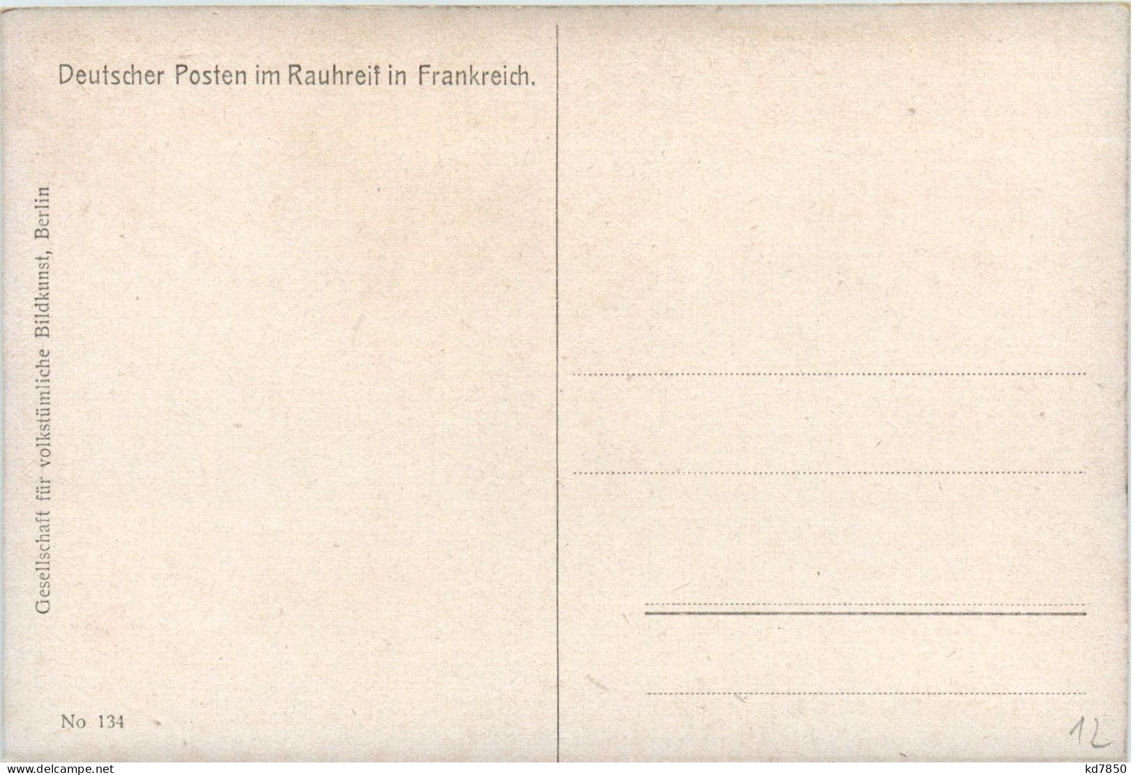 Deutscher Posten Im Rauhreif In Frankreich - Guerre 1914-18