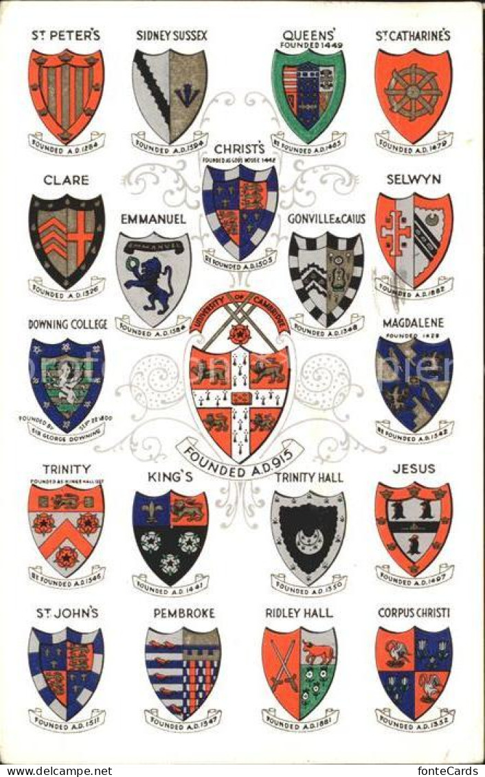 11750835 Cambridge Cambridgeshire University Colleges Wappen Cambridge Cambridge - Altri & Non Classificati