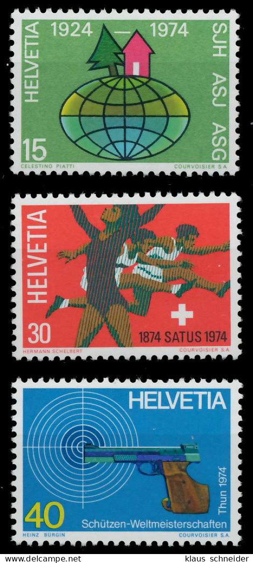 SCHWEIZ 1974 Nr 1017-1019 Postfrisch S2D42AA - Unused Stamps
