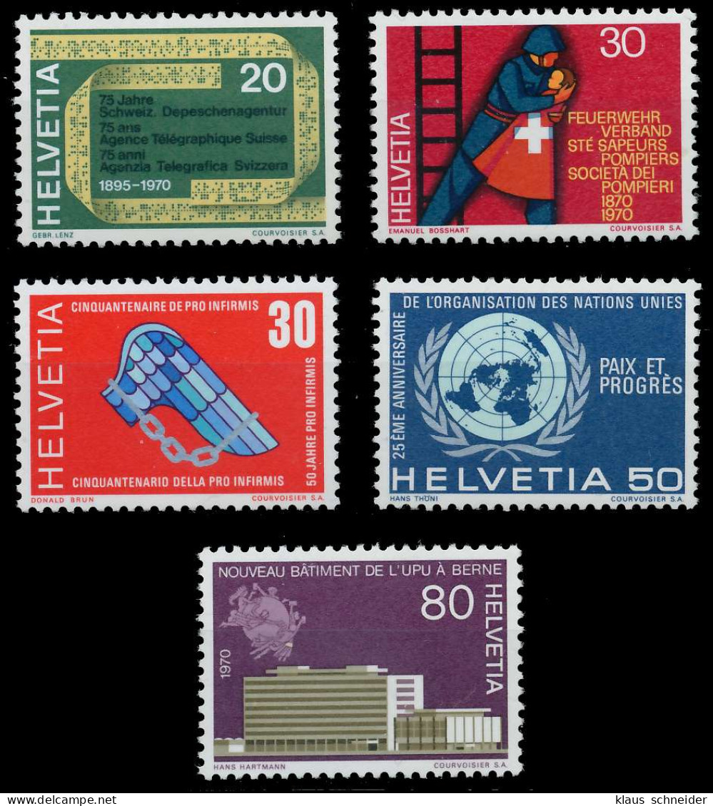 SCHWEIZ 1970 Nr 918-922 Postfrisch S2D43BE - Unused Stamps