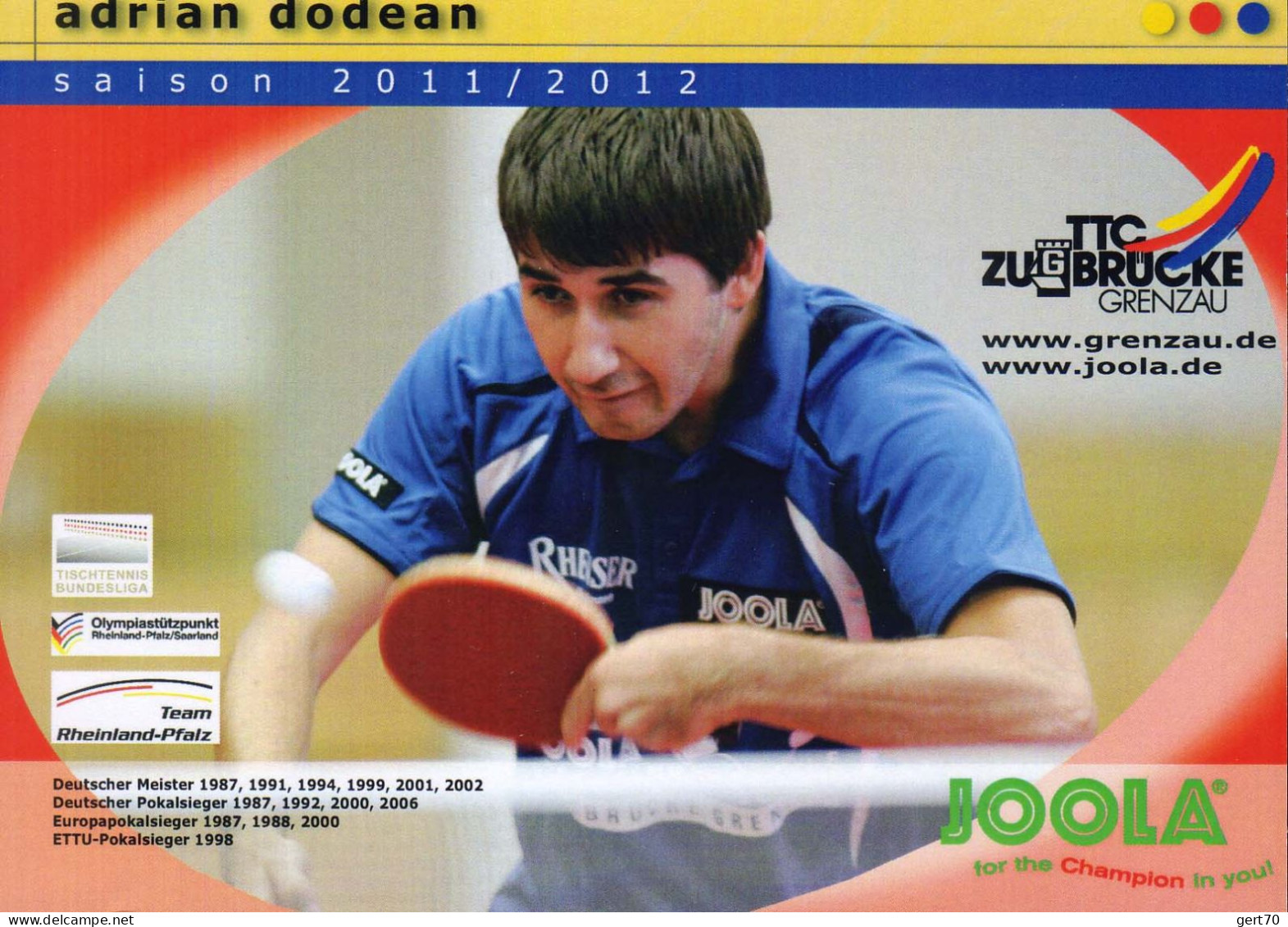 Romania / Roumanie 2012, Adrian Dodean - Tennis De Table